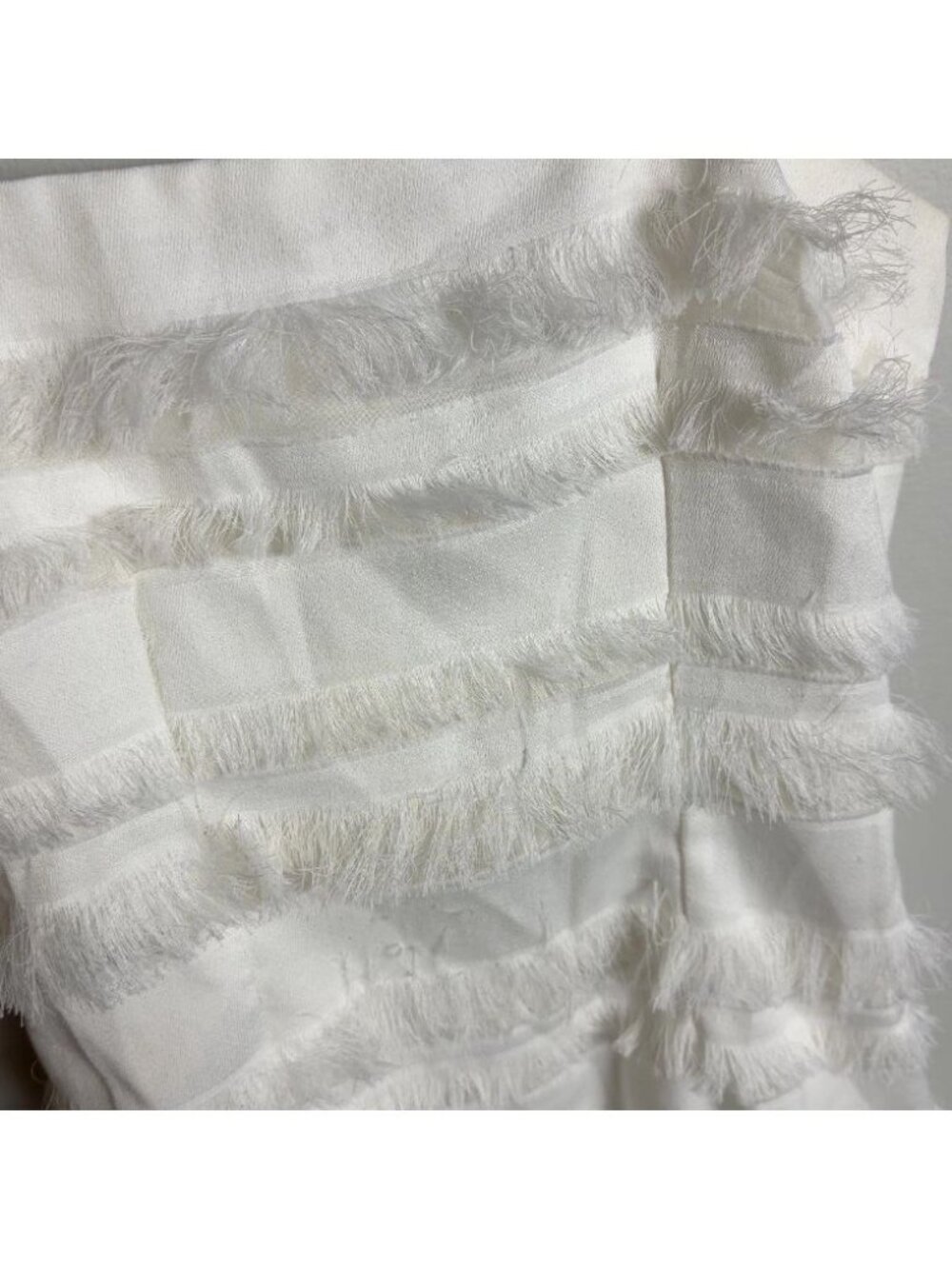 Princess Polly White Tiered Fringe Mini Dress US Size 0 Spaghetti Strap Women’s - Picture 4 of 9